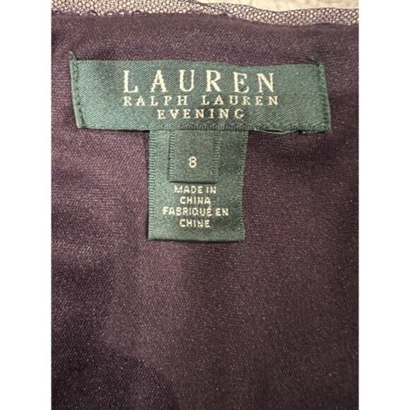 Lauren Ralph Lauren eggplant purple sequin formal Gown dress Size 8 - Picture 7 of 9